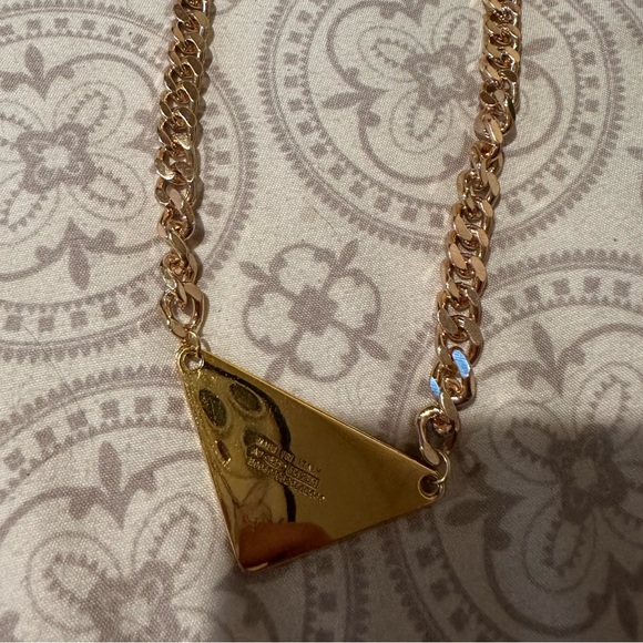 Authentic Repurposed Prada Triangle Necklace - Picture 4 of 4